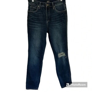 Kut From The Kloth Fab Ab Cigarette Leg High Rise Ripped Knee Blue Jean Size 4